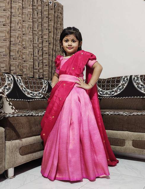 kids elegent lehenga softy silk  Affordable kids wear suppliers in Bangalore